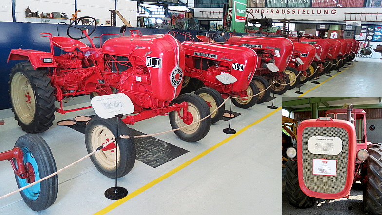Porsche-Traktoren und ein ungarischer Dutra-Traktor im Landtechnikmuseum St. Michael ...